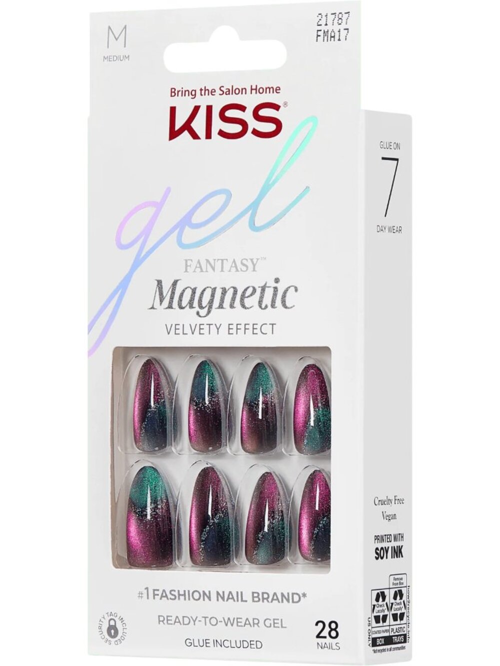 Kiss Gel Fantasy Magnetic Medium Length Nails - Moonlit Veil
